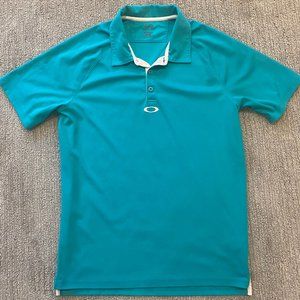 OAKLEY GOLF Mens Medium Teal Golf Polo Shirt